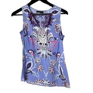 CROSBY FLORAL PRINT SLEEVELESS BLOUSE